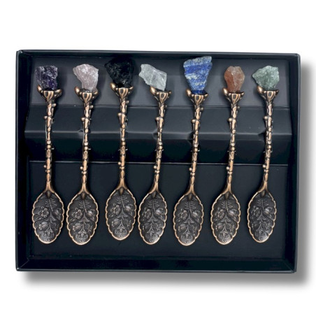 Set de 7 Linguri Magice din Bronz cu Pietre Prețioase